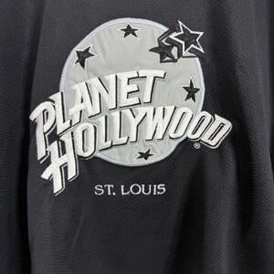 Planet Hollywood St Louis Hockey Jersey Mens S Black White Grey V-Neck Vintage